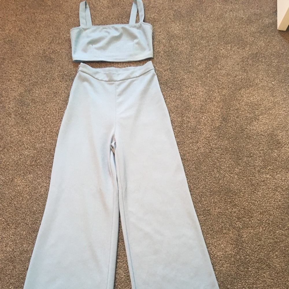 Baby Blue Two Piece Jumpsuit